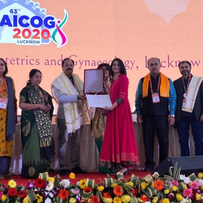 Receiving the FOGSI-Kumud Tamaskar Award for Infertility